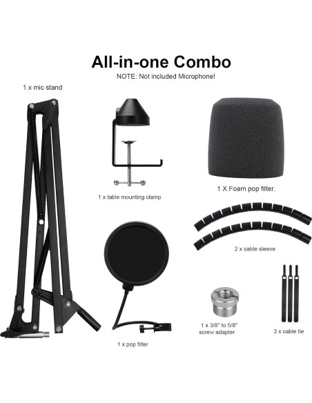 Soporte de Micrófono YOUSHARES MV7 con Filtro Antipop y Paraviento