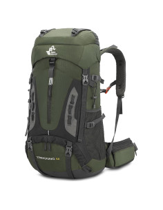 Mochila de Senderismo Bseash 60L Impermeable Verde Militar