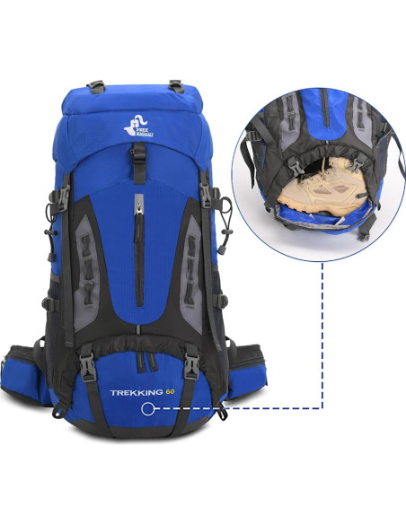 Mochila de Senderismo Bseash 60L Impermeable Verde Militar