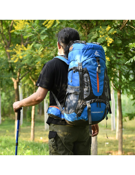 Mochila de Senderismo Bseash 60L Impermeable Verde Militar