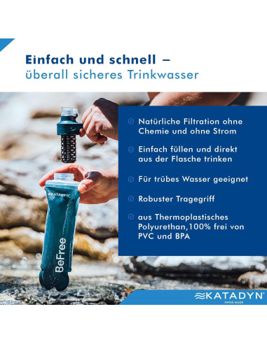 Microfiltro de Agua Katadyn BeFree AC 0.5L - Azul Pizarra