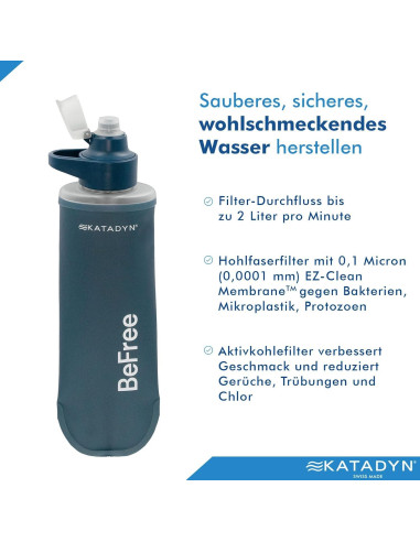 Microfiltro de Agua Katadyn BeFree AC 0.5L - Azul Pizarra