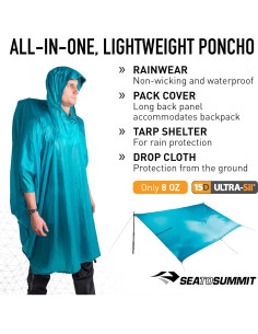 Poncho Tarp Ultra-SIL Nano Sea to Summit 4-en-1 Impermeable 2