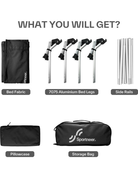 Cama de Camping Plegable Sportneer Ultraligera 190x70cm 150kg