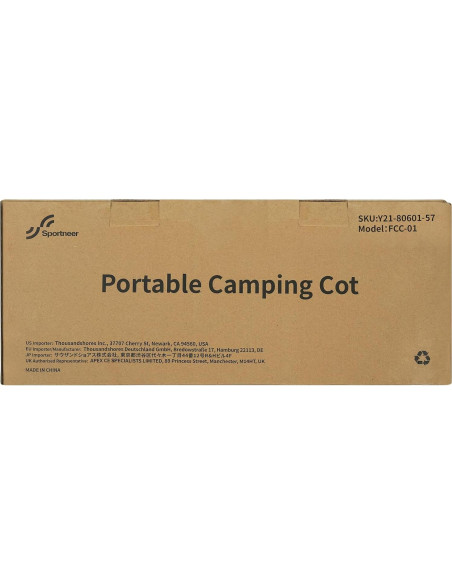 Cama de Camping Plegable Sportneer Ultraligera 190x70cm 150kg