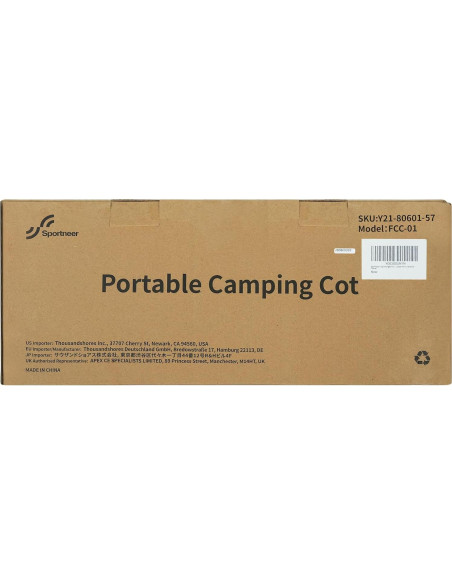 Cama de Camping Plegable Sportneer Ultraligera 190x70cm 150kg