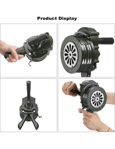 Sirena Manual de Manivela Sumnacon Verde Ajustable para Emergencias