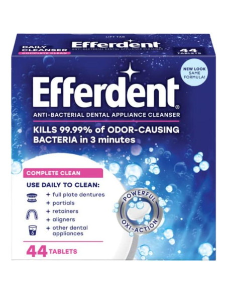 Tabletas Limpiadoras de Dentaduras Efferdent 44 Unidades