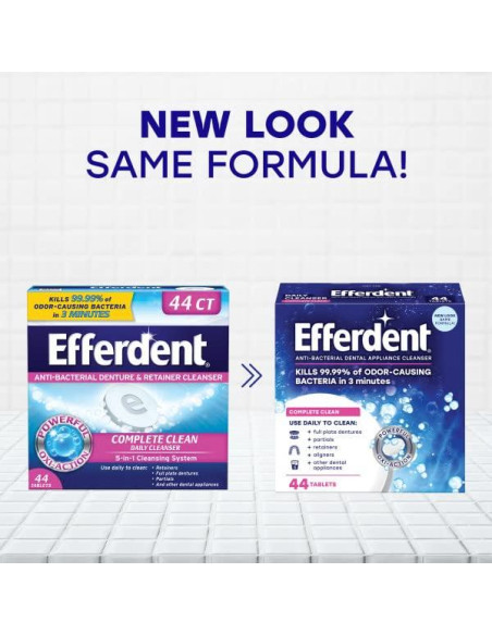Tabletas Limpiadoras de Dentaduras Efferdent 44 Unidades