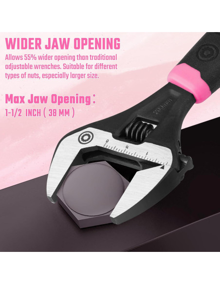 Llave Ajustable DURATECH 20 cm Boca Ancha Acero CR-V Ergonómica