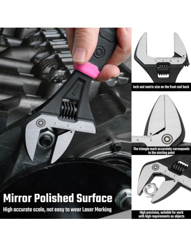 Llave Ajustable DURATECH 20 cm Boca Ancha Acero CR-V Ergonómica