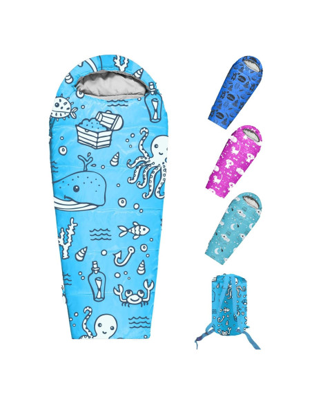 Saco de Dormir ANJ Outdoors Momia 4 Estaciones Niños Aqua