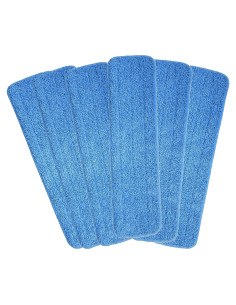 Paquete de 6 Paños de Mopa de Microfibra 45.72x15.24cm Azul