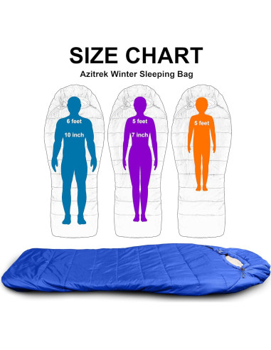 Saco de Dormir Tipo Momia AZITREK 0C XL Impermeable