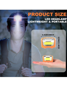 Pack 18 Linternas Frontales LED Macarrie IPX4 Impermeables 2