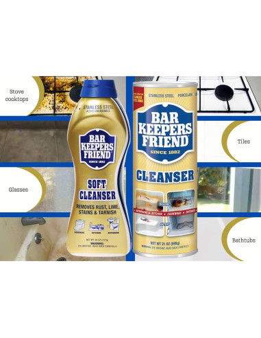 Limpiador Multiusos Bar Keepers Friend 769 ml + 595 g + 6 Esponjas