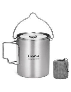 Taza de Camping Lixada 750ml Acero Inoxidable Plegable