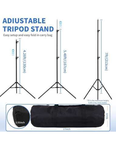Soporte de Fondo Ajustable Maxztill 2x3m con Abrazaderas y Bolsa