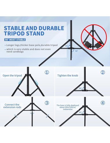 Soporte de Fondo Ajustable Maxztill 2x3m con Abrazaderas y Bolsa