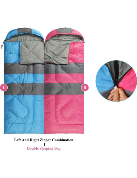 Saco de Dormir Peirhw 3 Temporadas Impermeable 1.3 kg Rosa