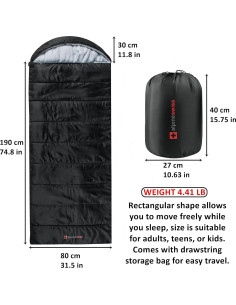 Saco de Dormir Alpine Swiss 0C Ligero Impermeable Adulto 2
