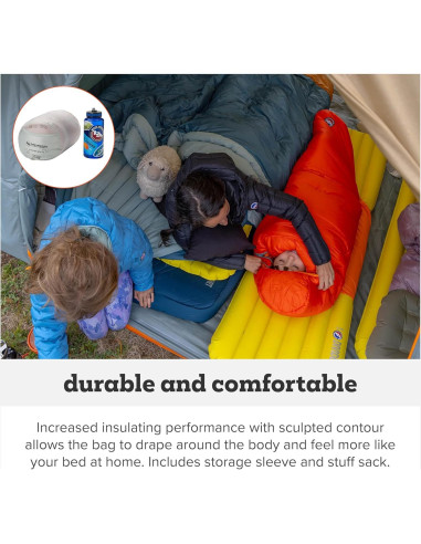 Saco de Dormir Juvenil Big Agnes 20 Grados Rojo para Camping