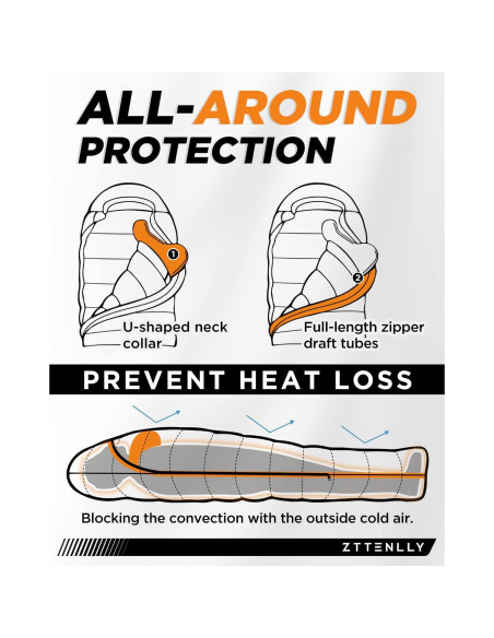 Saco de dormir ZTTENLLY de plumas 0-20C para 4 estaciones