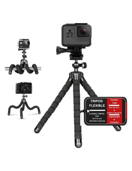 Trípode Flexible Acuvar 6.5" para Cámaras GoPro - Soporte Estable