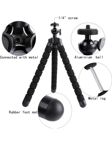 Trípode Flexible Acuvar 6.5" para Cámaras GoPro - Soporte Estable