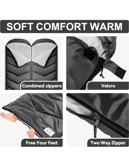 Saco de Dormir TANSTRIDER 2 Personas Impermeable 220x160cm