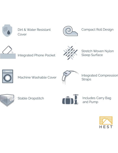 Colchón de Camping HEST Foamy 198.1x63.5cm Espuma con Memoria