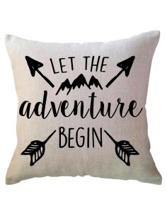 Funda de Cojín Cuadrada ULOVE Beige 45x45 cm Aventura Montaña