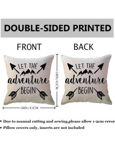 Funda de Cojín Cuadrada ULOVE Beige 45x45 cm Aventura Montaña 2