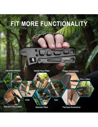 Multiherramienta 9 en 1 NexTool Llave Ajustable Acero Inoxidable