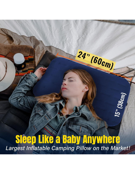 Almohada Inflable de Camping TREKOLOGY ALUFT Ultra 61x38cm Azul