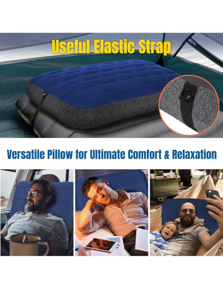 Almohada Inflable de Camping TREKOLOGY ALUFT Ultra 61x38cm Azul