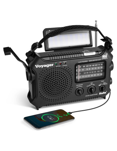 Radio de Emergencia Kaito KA500 AM/FM NOAA Solar Manivela