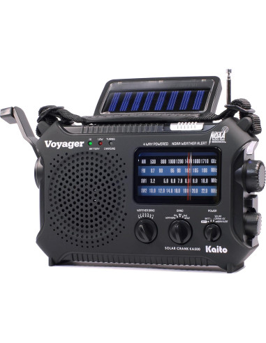 Radio de Emergencia Kaito KA500 AM/FM NOAA Solar Manivela