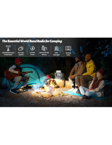 Radio de Emergencia Kaito KA500 AM/FM NOAA Solar Manivela