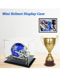 Estuche de Exhibición de Casco Mini WANLIAN Acrílico 20.3x15.2x17.8 cm 2