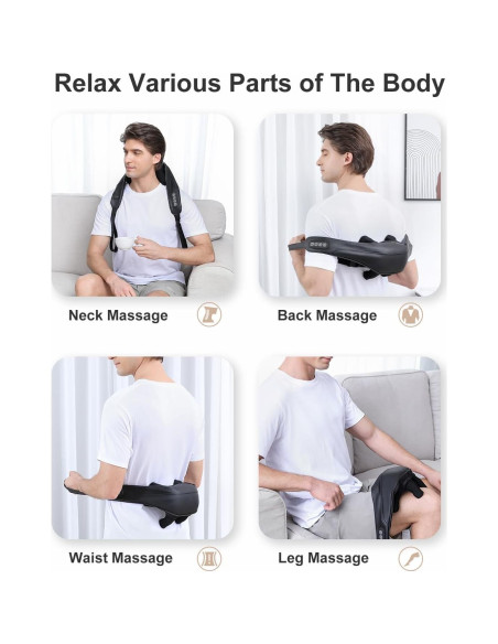 Masajeador de Cuello Medcursor NK-NM10 Inalámbrico 4D 6 Nodos