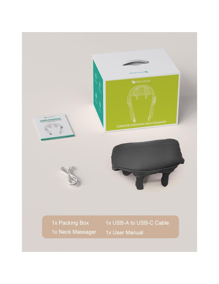 Masajeador de Cuello Medcursor NK-NM10 Inalámbrico 4D 6 Nodos