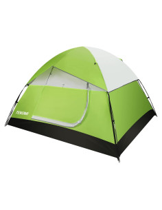 Carpa de Camping TEKOMI 5 Personas Impermeable Verde 2.4x2.1m