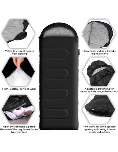 Saco de Dormir Rectangular ESOKA PRON 3 Estaciones 220x80cm