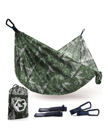 Hamaca de Camping Foxelli Doble 400 lb Nylon 210T Verde