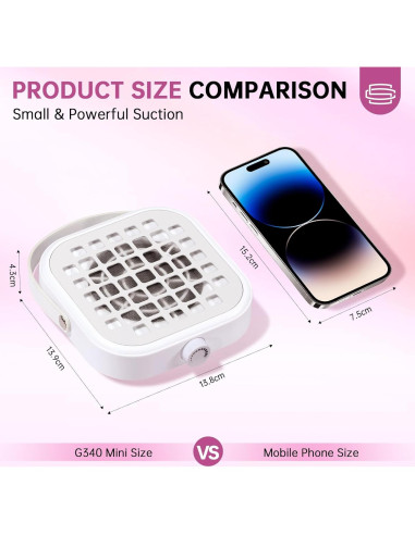 Extractor de Polvo de Uñas CHRISTINE SHELLY 6000RPM Blanco