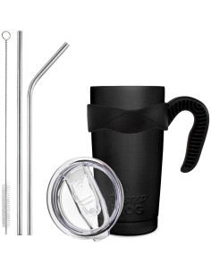 Taza Aislada de Acero Inoxidable Frosted Frog 600ml Negra 2