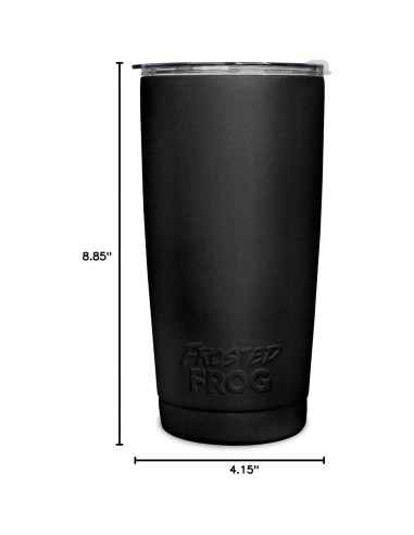 Taza Aislada de Acero Inoxidable Frosted Frog 600ml Negra
