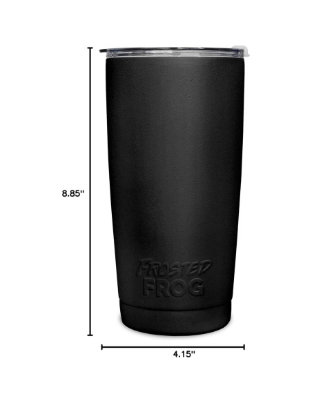 Taza Aislada de Acero Inoxidable Frosted Frog 600ml Negra