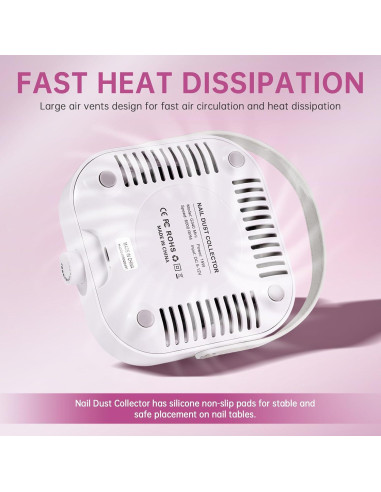 Extractor de Polvo de Uñas CHRISTINE SHELLY 6000RPM Blanco